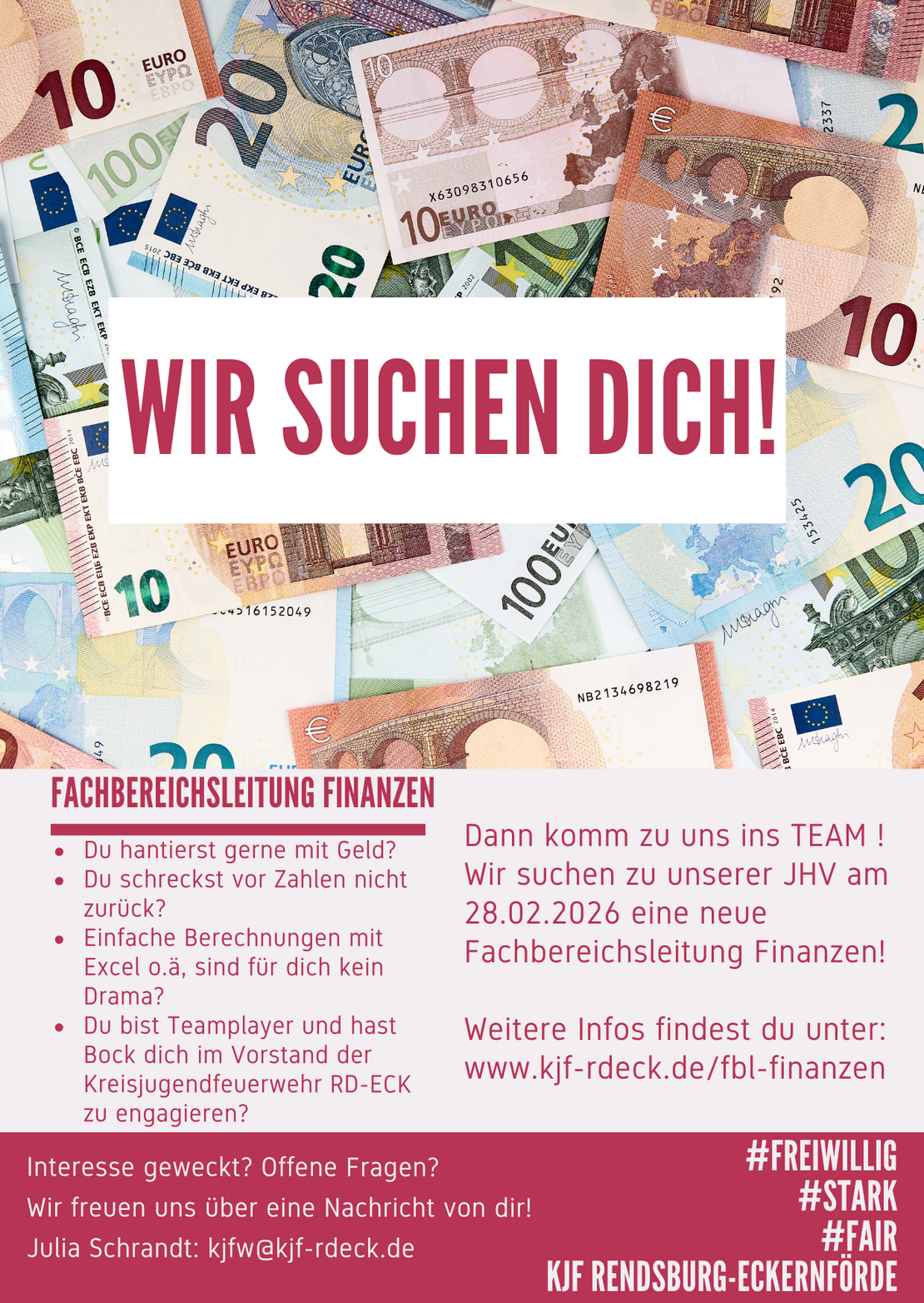 Stellenausschreibung Fachbereichsleiter Finazen. Ganzer Text unter kjf-rdeck.de/fbl-finanzen