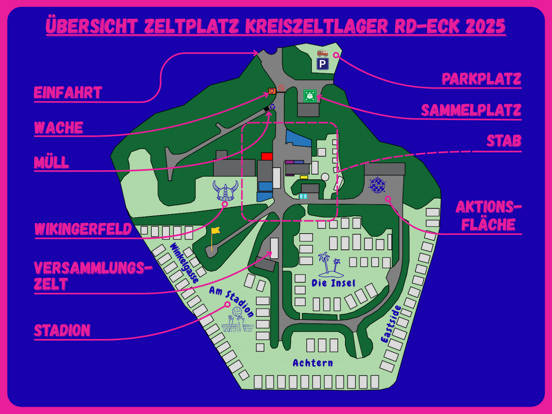 Übersichtsplan des gesamten Zeltlager-Geländes