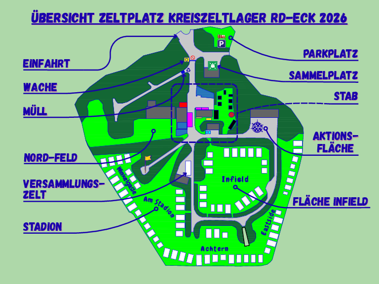 Lageplan des Zeltlagergeländes